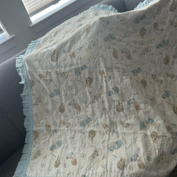 Vintage Precious Moments Alphabet Quilt (has stains/loose threads, but GUC) - Picture 12 of 16